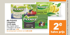  pickwick thee 1 2 20 25 100 200 green tea lemon with fruit forest natural since kopsthee stuks english blend doosjes original intense varieeren halve 
