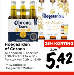 corona hoegaarden speciaalbieren witbier 6 25 50 wit blanche soorten pack fles blik stuk 