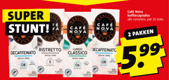  cafe nova koffiecups 2 11 20 quality super fee mcafee grind ristretto 20x aluminium capsules lungo classico 06 zacht rond bard woolf koffiecapsules pak stuks pakken 5.99 