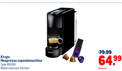  krups nespresso apparaten capsulemachine waterreservoir 6 liter 