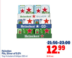  heineken 0.0 silver blikjes bier 4 6 330 pack since beer orig pils tray ml 