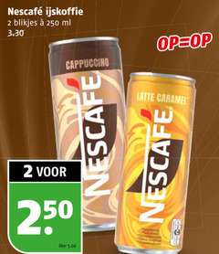  nescafe ijskoffie 2 250 blikjes ml cappuccino latte caramel liter 