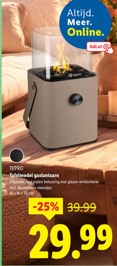 16 30 online lidl.nl tafelmodel gepoedercoat stalen behuizing glazen windscherm decoratieve steentjes cm 