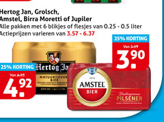  birra moretti grolsch amstel jupiler hertog jan blikjes bier 1 6 25 1870 pakken 0.25 liter natuurzuiver traditioneel river granen hopsoorten pilsener 