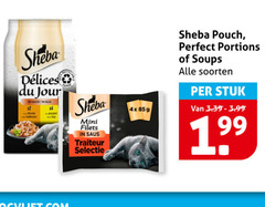  sheba du jour sauce saus x2 x4 kalkoen poulet mini filets traiteur 4x pouch portions soups soorten stuk 3.99 