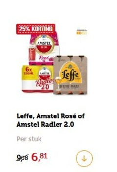  amstel leffe radler bier blikjes 9 20 25 rosee 2.0 stuk 6 