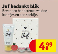 juf bedankt blik waxine kaarsjes speldje 