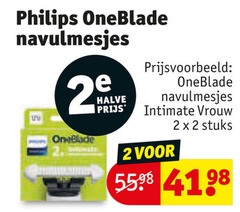  2 11 philips oneblade navulmesjes halve intimate vrouw stuks 