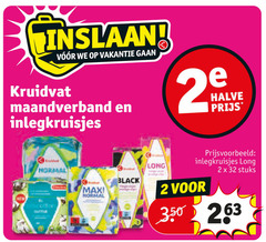  2 32 inslaan r vakantie kruidvat maandverband inlegkruisjes new burt maxi normal black halve stuks 