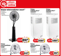  3 40 45 80 90 100 online tristar zwart cm snelheden watt mobiele airco 10.000 energieverbruik niveau vloerventilator large verticaal graden passen medium 