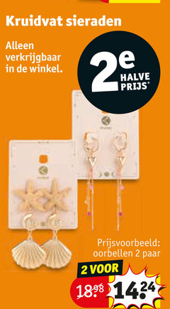  2 kruidvat sieraden halve oorbellen paar 