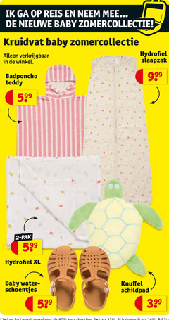  2 reis nieuwe baby zomercollectie kruidvat badponcho teddy hydrofiel slaapzak pak xl water schoentjes knuffel schildpad 