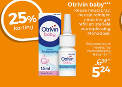  15 25 otrivin baby zoutoplossing ml neusspray neusje reiniger steriele monodose 