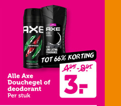  3 axe black lasting fragrance douchegel deodorant stuk 