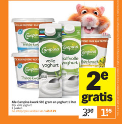  1 2 50 500 proteine 2e combinatie productvarianten campina milde volle yoghurt halfvolle kwark liter pakken varieeren rijk protein 