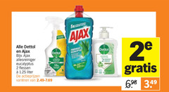  2 dettol ajax allesreiniger eucalyptus flessen liter varieeren 