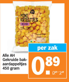  450 mini krieltjes gekruide bak aardappeltjes zak 