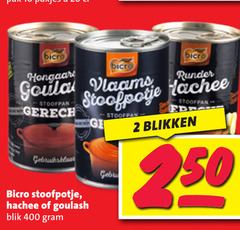  2 400 bicro runder goula vlaams stoofpotje stoofpan gerecht hachee goulash blik blikken 