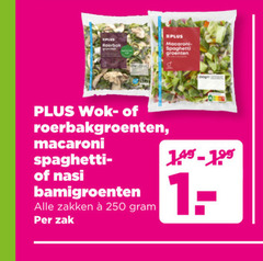  1 250 macaroni spaghetti groenten roerbakgroenten nasi bamigroenten zakken zak 