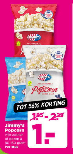  jimmys original popcorn sweet salt zakken dozen stuk 