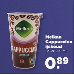  melkan ijskoffie 250 cappuccino ijskoud beker ml 