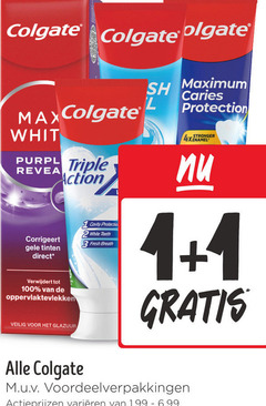  1 2 3 100 colgate white purple triple action gele tinten verwijdert veilig glazuur protection fresh breath l caries 4x enamel varieeren 
