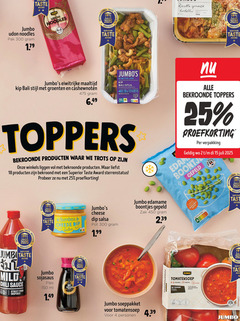  2 4 7 15 18 25 150 180 300 450 superior taste award jumbo noodles pak minuten ricotta spinazie tortellini pesto gewicht institute brussels eiwitrijke maaltijd kip bali stijl groenten cashewnoten 42 3g groente beter leven toppers trots winkels liggen cheese chef dip salsa pot mild chili sauce street food inspired sojasaus fles ml soja saus national min edam boontjes edamame zak soeppakket tomatensoep personen vers bodem nutri score 750ml water olijfolie klaar tip fijngesneden rauwe bosuitjes 