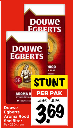  douwe egberts koffie 250 joure aroma r evenwichtig snelfilter rood pak branders rond maling 