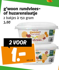  gwoon slaatje 2 150 rundvlees huzarenslaatje bakjes jezelf kilo rem 