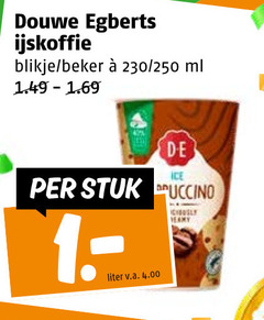  douwe egberts ijskoffie blikje beker 250 ml ice liter v.a. 