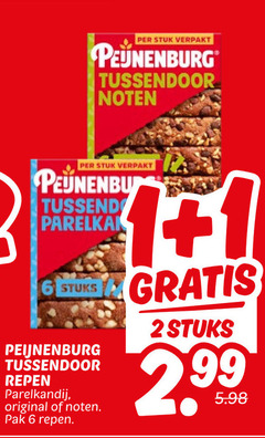  1 2 6 stuk verpakt tussendoor noten stuks peijnenburg repen parelkandij original pak 