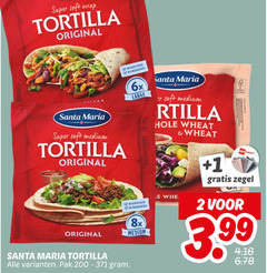 2 200 super soft wrap tortilla original santa maria medium added preservatives 6x large sugar 8x pak hole wheat le 1 zegel 3 99 