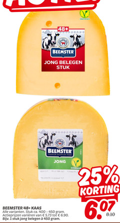  kaas 1 25 400 450 48 beemster premium jong belegen stuk vegetarisch gewicht kilo houdbaar ca. varieeren 