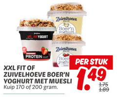  200 yoghurt zuivelhoeve protein xxl fit boer stuk muesli kuip 