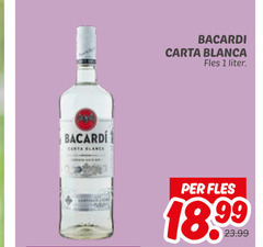  1 bacardi carta blanca fles liter 