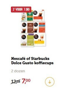  nescafe starbucks dolce gusto capsules 2 koffiecups dozen 12 7 00 