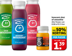  innocent fruitsmoothie 50 100 wit with added vitamins shot ginger turmeric vitamin new hot smoothie liter flesje super green kiwi cucumber apple sugar blueberry antioxidant strawberry spirulina smooth berry energise 