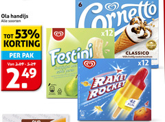  ola ijslollies 2 3 42 50 55 100 handijs soorten pak cornetto festini fruitijsjes peren kunstmatige kleur smaakstoffen senza ml recycle sans colorant arome artificiels original classico since with freshly roasted hazelnuts cream rake rocket milner 