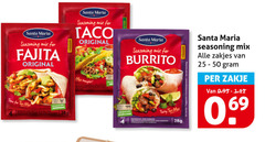  25 50 69 santa maria seasoning mix for fajita original time tortilla far taco tonight burrito kruiden burritos tasty 28gram zakjes zakje 