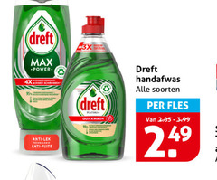  4 dreft 3x moins minder schrobben anti fuite technologie platinum quickwash handafwas soorten fles 
