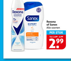  1 all day rexona advanced protection 72h body heat cotton dry anti transpirant anti-perspirant sanex expert skin health prebiotic sensitive douchecreme creme douche healthy soorten stuk it let you down 