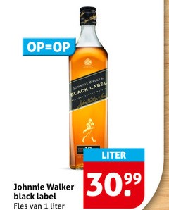  1 johnnie walker black label blended scotch john fles liter 