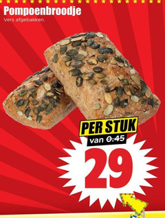  pompoenbroodje vers afgebakken stuk 