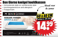  40 60 100 verkoelende zijde ventilerende bon giorno koelgel hoofdkussen vochtregulerend anti allergisch traagschuim kussen lucca cm zomer elders polyester gebreide 