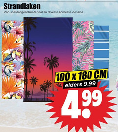  100 180 strandlaken sneldrogend materiaal zomerse dessins cm elders 