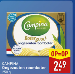  4 10 250 planet proof campina anno botergoud ongezouten roomboter rijk romig energie 100g 