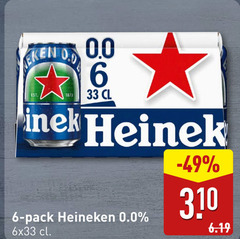  heineken 0.0 blikjes bier 6 33 pack 