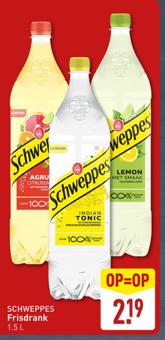  100 219 sinaasappel fles caloriearm schweppes lemon citroen limoen indian tonic kinine natuurlijke oorsprong plastic frisdrank l 