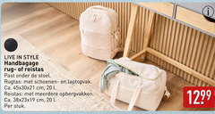  20 live style handbagage rug- reistas stoel rugtas schoenenrek laptopvak ca. cm l meerdere opbergvakken stuk 