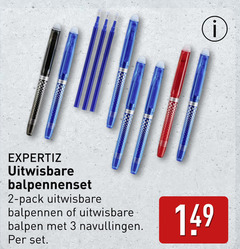  2 3 uitwisbare balpennenset pack balpennen balpen navullingen 
